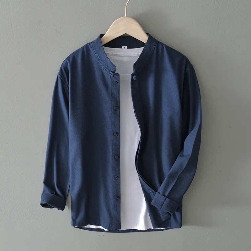 Men's Mandarin Collar Long Sleeves Shirt (Pack of 4)